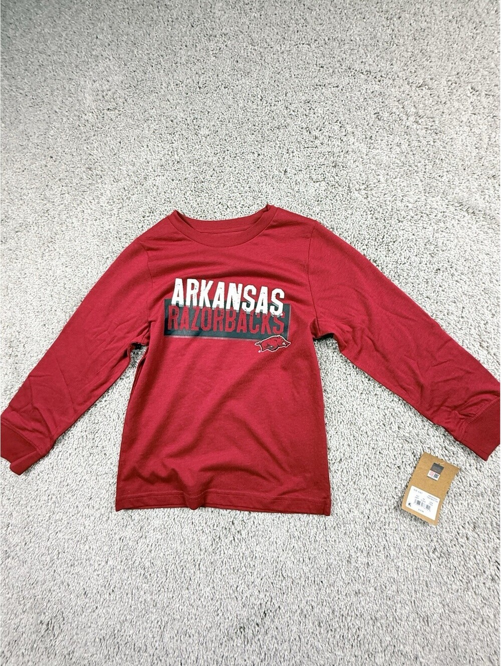NWT Rivalry Threads Arkansas Razorbacks Youth Long Sleeve Shirt Size S 6/7